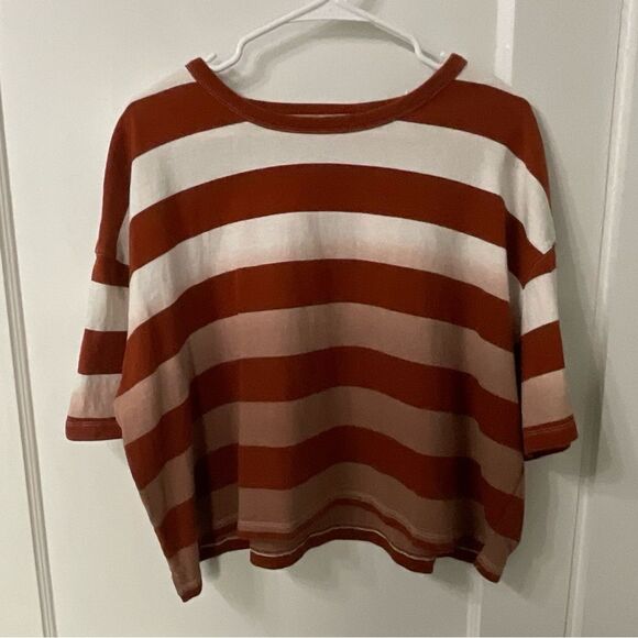 Madewell Tops - Madewell Orange Striped tshirt